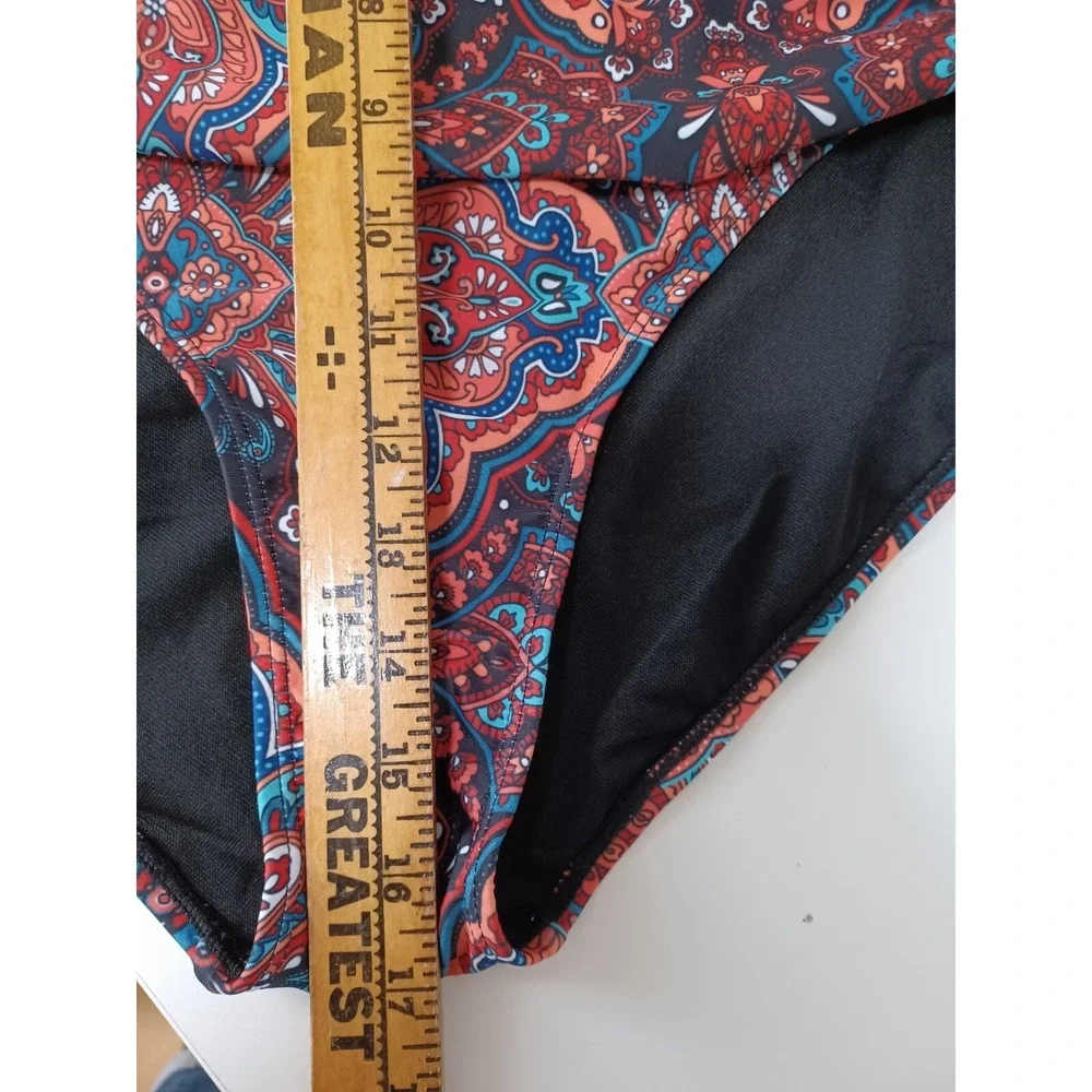 NWT BLOOMCHIC Bandana Printed High‎ Waist Bikini Bottom Size 28